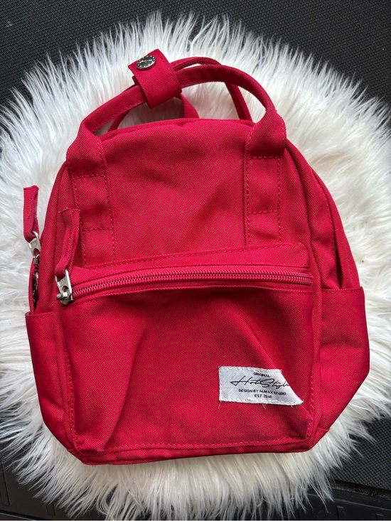 Handbags - Compact Red Mini Backpack Purse - Women Bags